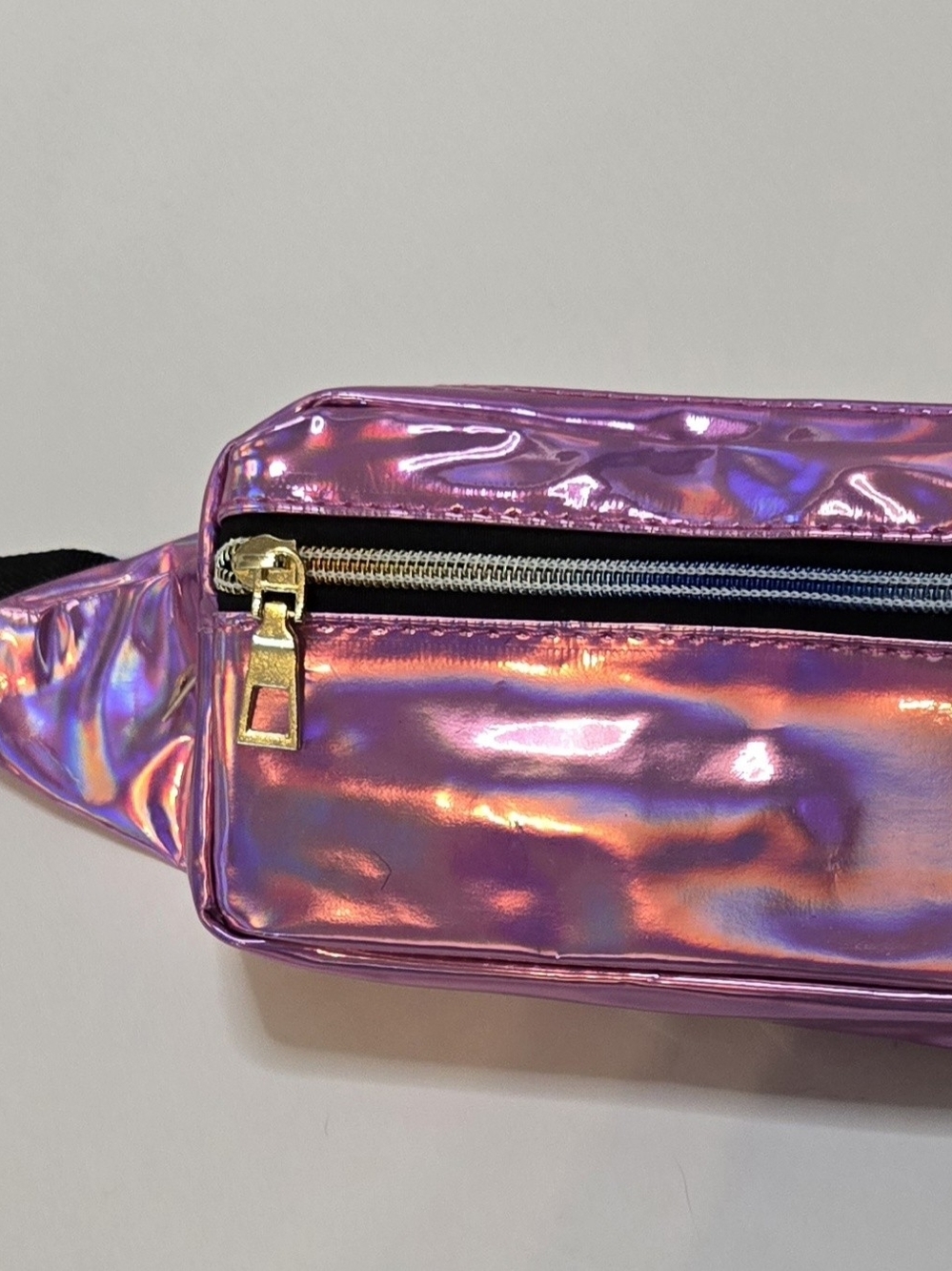 Iridescent Pink Holographic Crossbody Waist Bag NWOT
